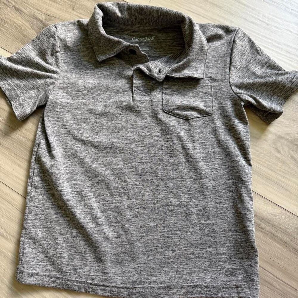 Cat & Jack Boys Gray Polo Shirt 5T